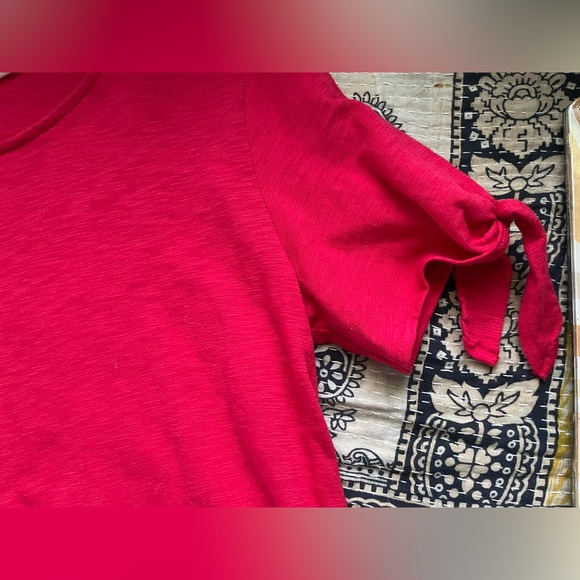 GAP Soft Spun Tie Short Slit Sleeve Swing Dress Slipper Red Size M - Picture 11 of 15